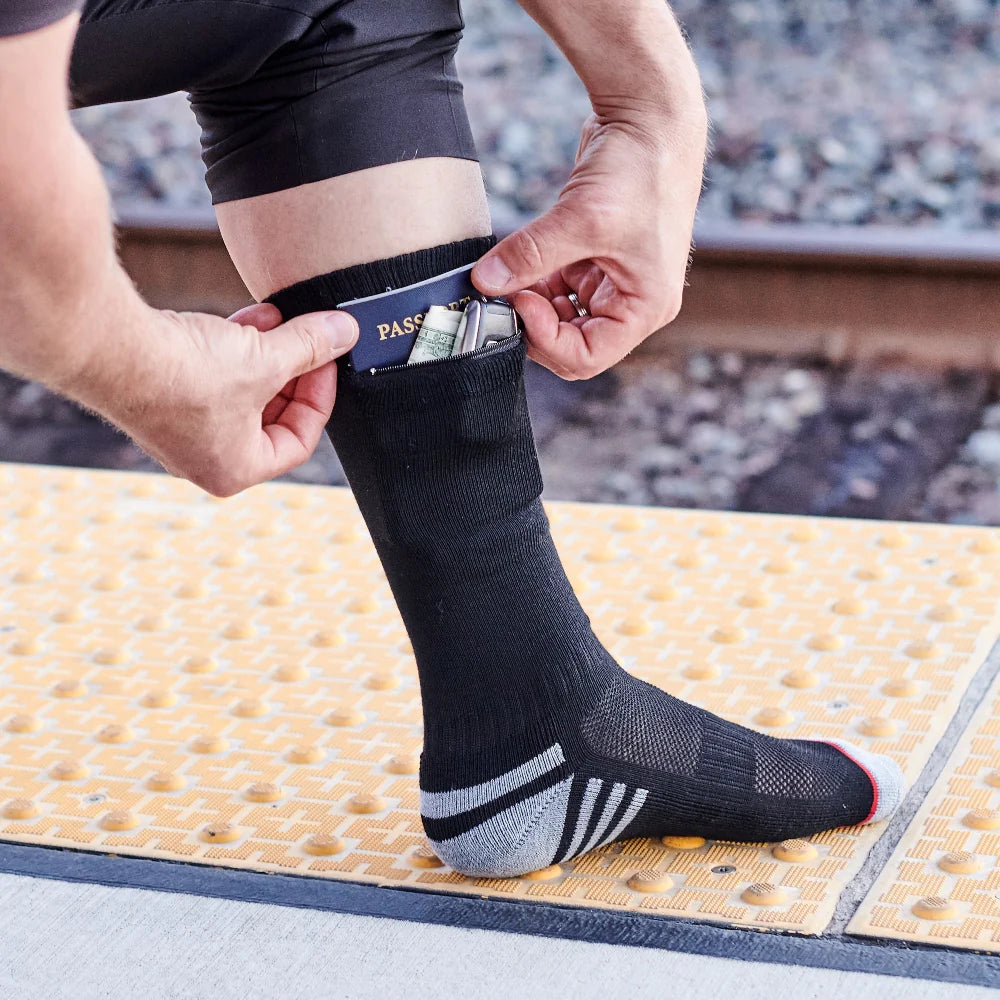 Pocket Socks - Men's Black Passport Security Sock - Findlay Rowe Designs