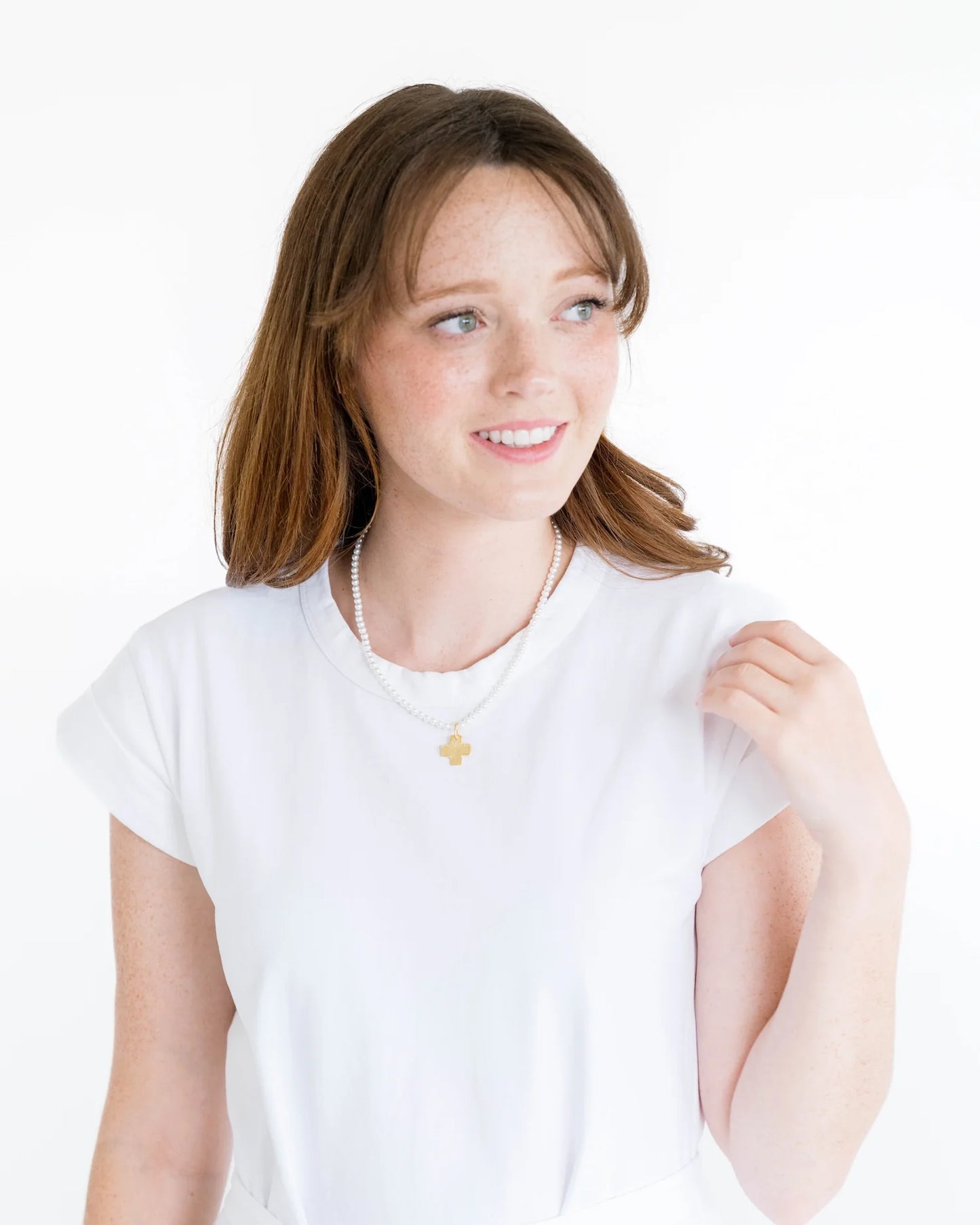 Susan Shaw - Necklace - Alys Cross - Freshwater Pearl - Findlay Rowe Designs