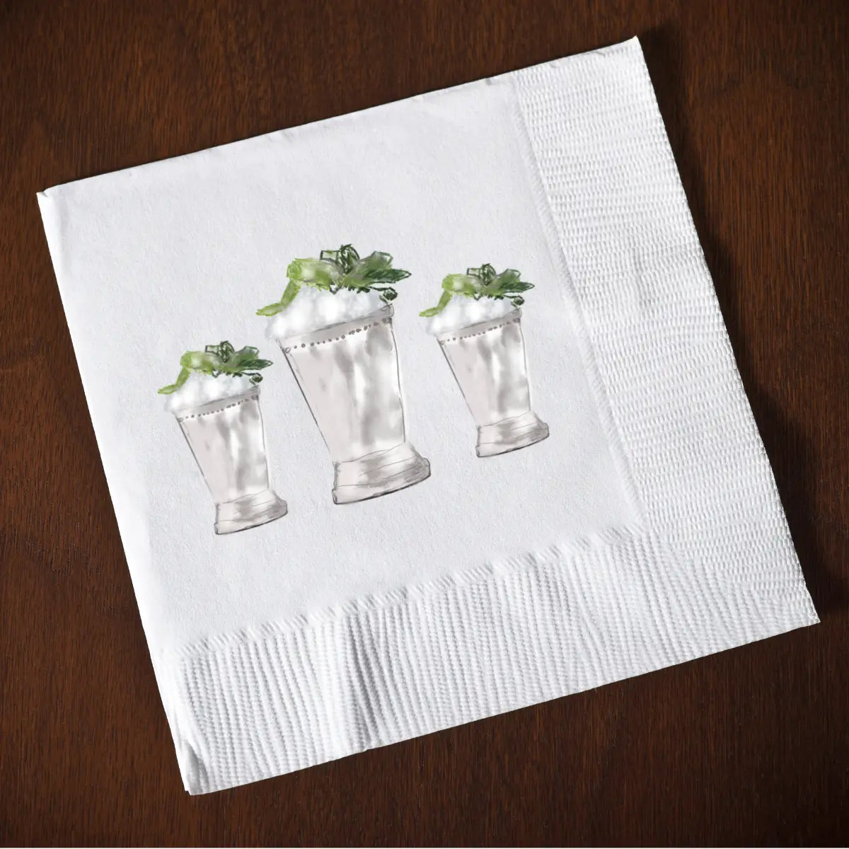 Hey Y'all Party - Napkins - Cocktail - Mint Julep - White. - Findlay Rowe Designs