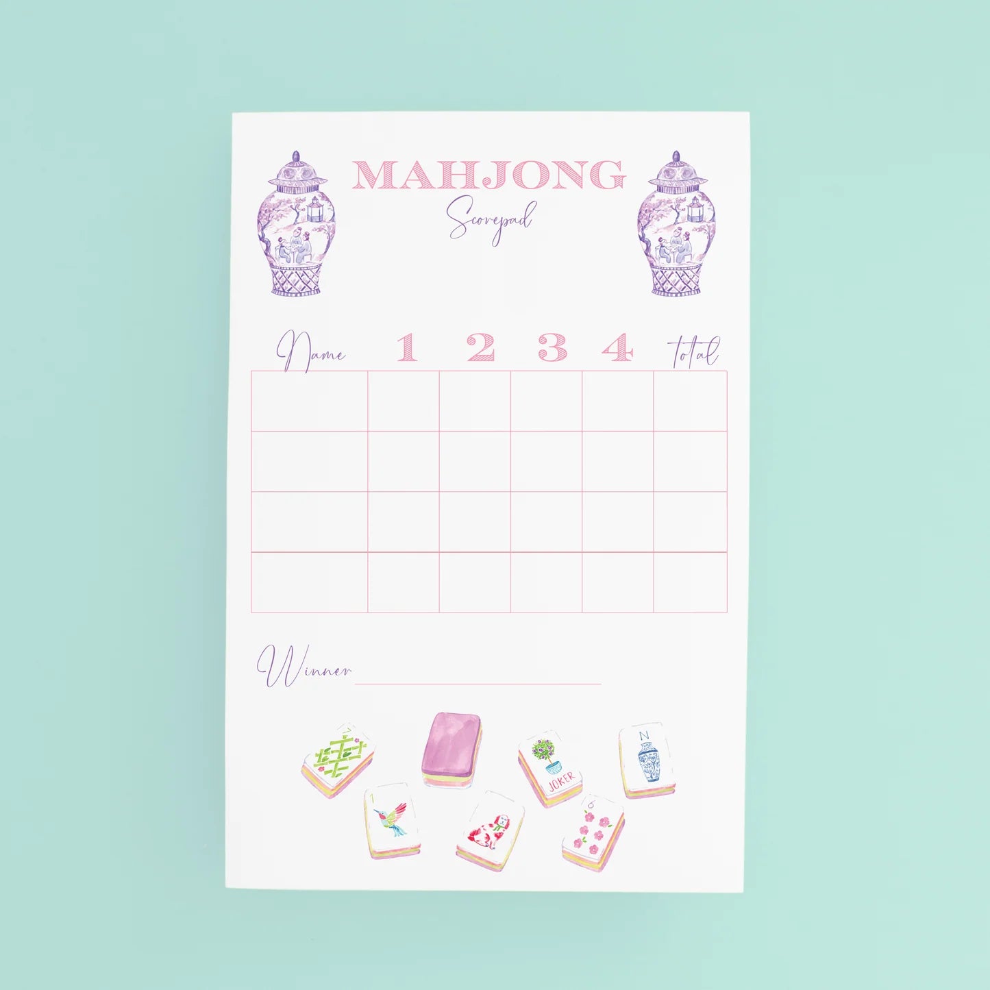 Taylor Paladino - Mahjong Scorecard Pad - Taylor Tiles