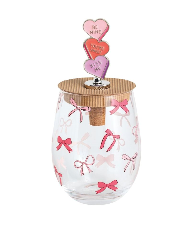 mud wine glasses Bow Valentine Wine Glass Set