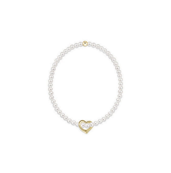 Enewton - Extends - Classic Pearl 3mm Bracelet - Love Gold Charm - Findlay Rowe Designs