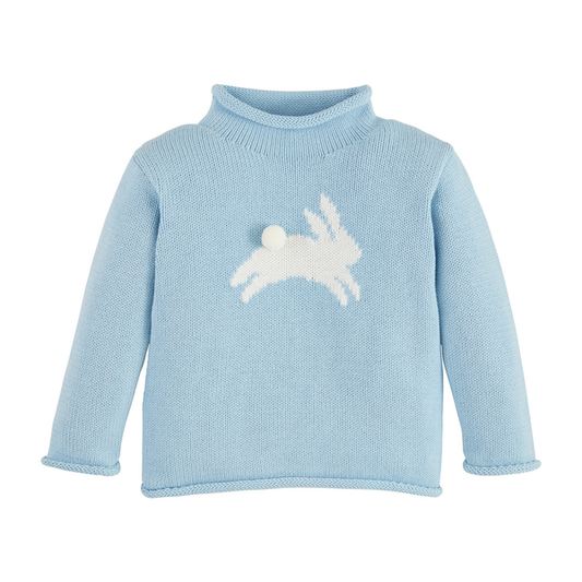 Mud Pie - Baby - Sweater - Rollneck Bunny Blue - Findlay Rowe Designs
