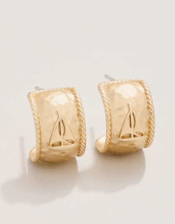 Spartina - Earrings - Gold Set Sail Hoop - 14mm - Findlay Rowe Designs