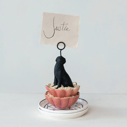 Cast Iron Black Lab Place Card Photo Holder - Findlay Rowe Designs