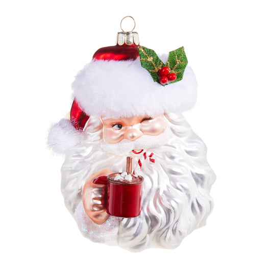 Ornament - 5.25" Santa Drinking Cocoa