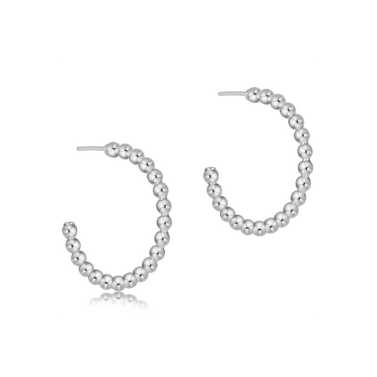 Enewton - Beaded Classic 1.25in Post Hoop - 4mm Sterling - Findlay Rowe Designs