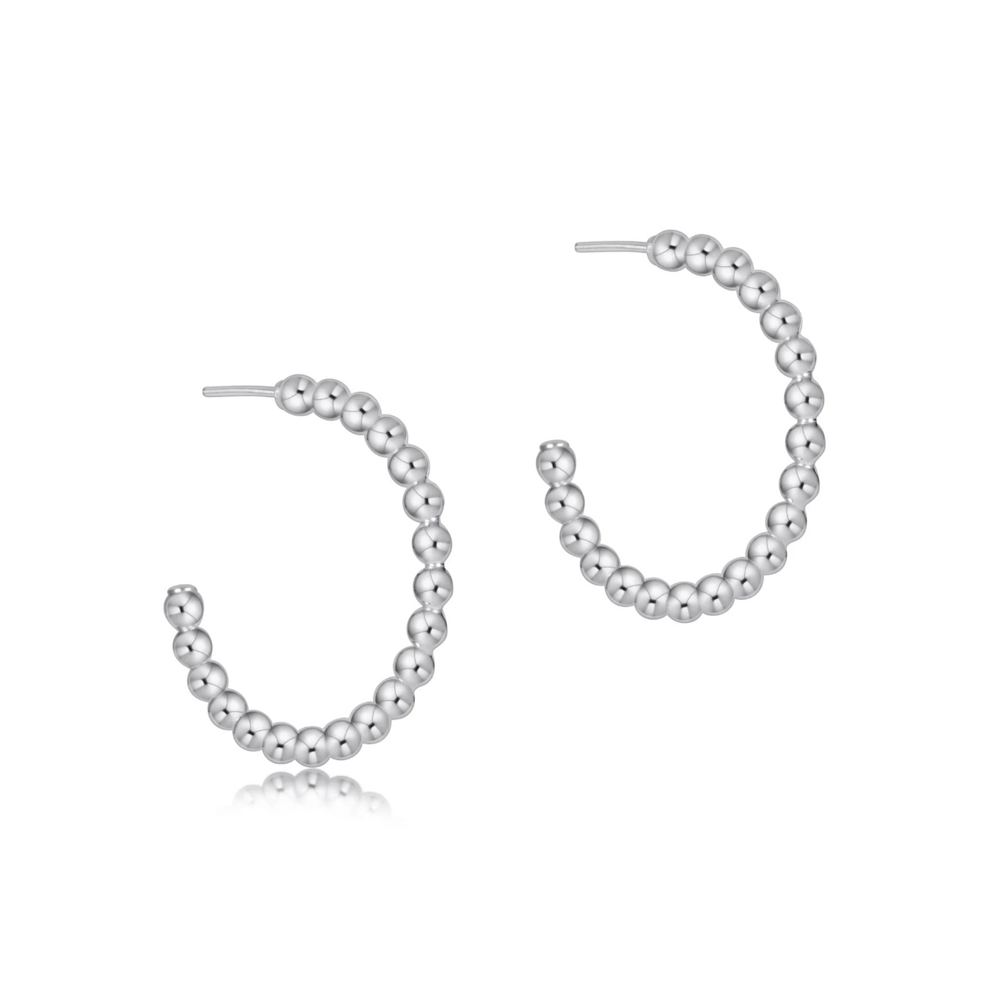 Enewton - Beaded Classic 1.25in Post Hoop - 4mm Sterling - Findlay Rowe Designs