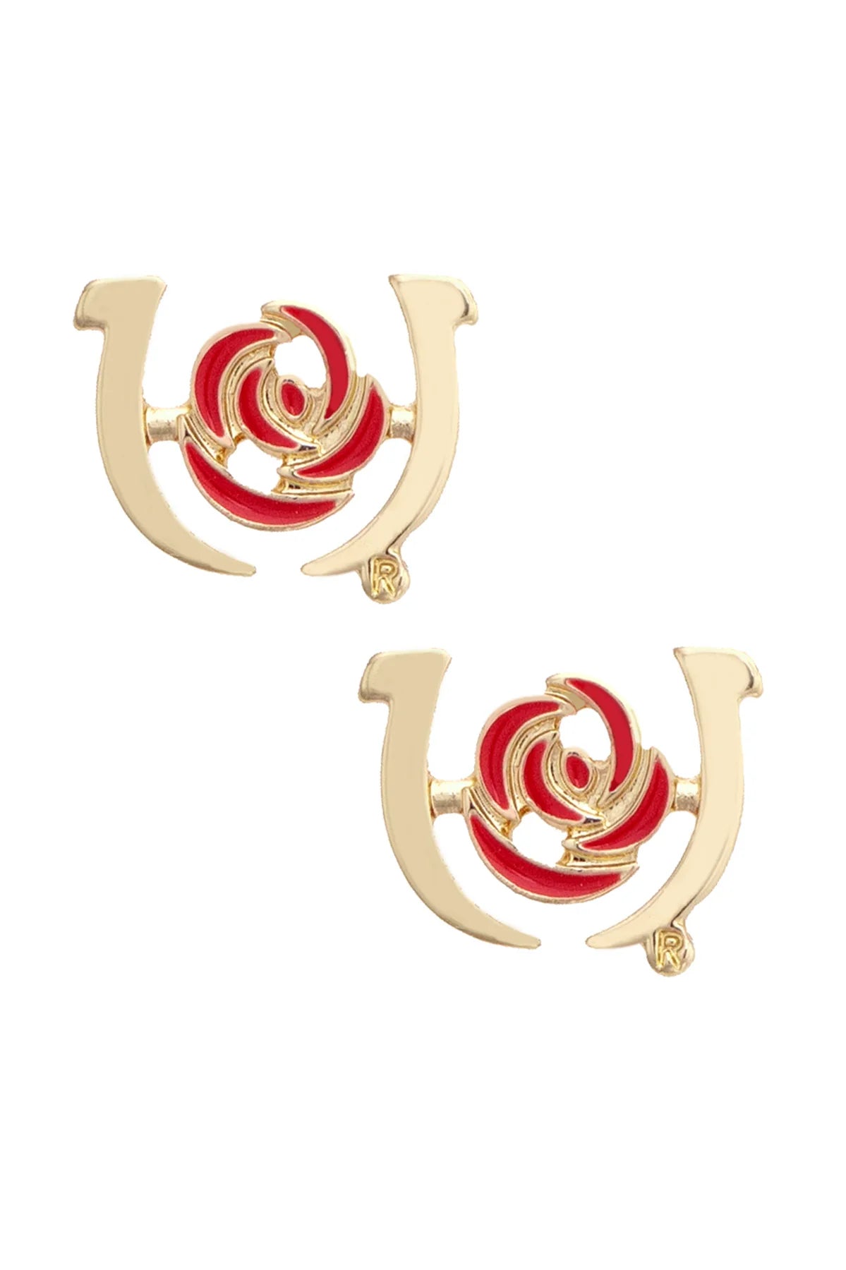 Canvas - Earring - Kentucky Derby Logo Rose - Findlay Rowe Designs