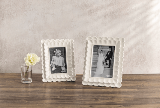 Mud Pie - Frame - 4x6 or 5x7 - White Scalloped - Findlay Rowe Designs