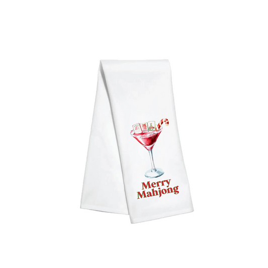 Towel - Merry Mahjong Cocktail Glass - Findlay Rowe Designs