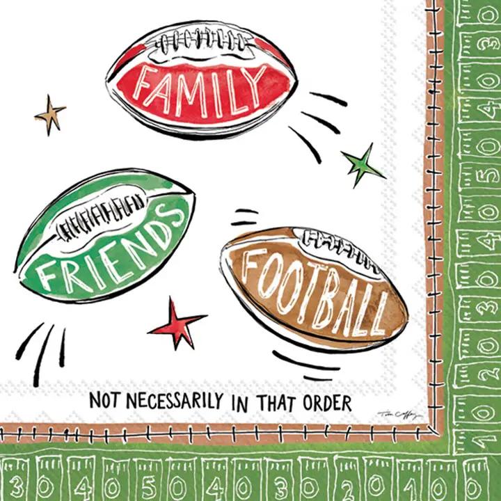 Cocktail Napkins - Family Friends Football - Findlay Rowe Designs