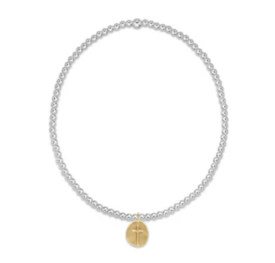 Enewton - Classic Sterling Mixed Metal 2mm Bead Bracelet - Inspire Small Gold Charm - Findlay Rowe Designs