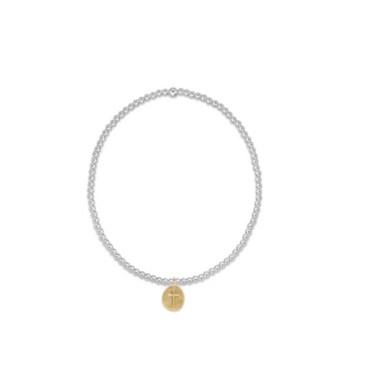 Enewton - Classic Sterling Mixed Metal 2mm Bead Bracelet - Inspire Small Gold Charm - Findlay Rowe Designs