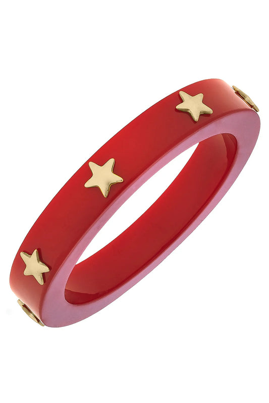 Canvas -Liberty Star Resin Bangle in Red - Findlay Rowe Designs