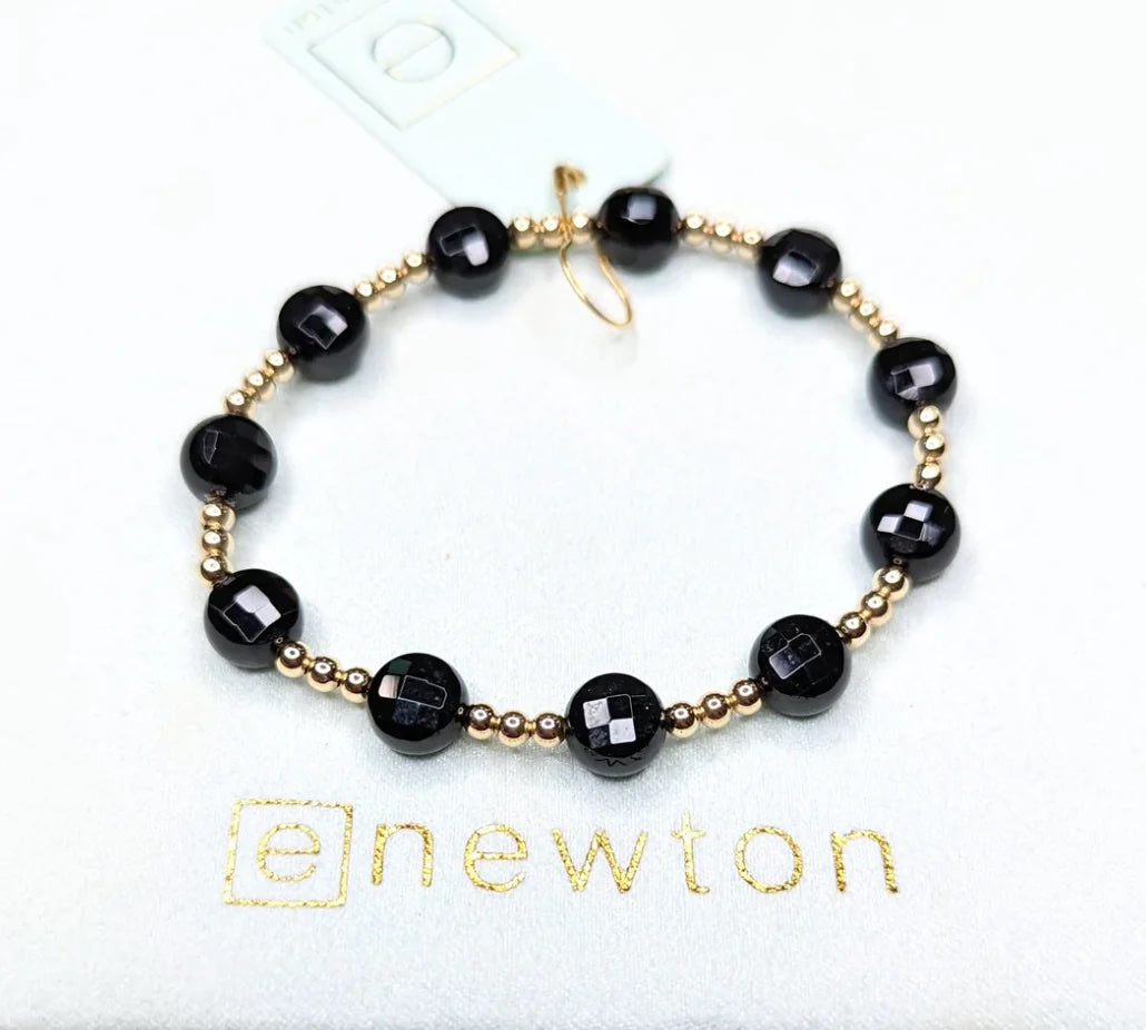 Enewton - Admire Gold 3mm Bead Bracelet -  Faceted Onyx - Findlay Rowe Designs