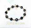 Enewton - Admire Gold 3mm Bead Bracelet -  Faceted Onyx - Findlay Rowe Designs