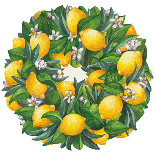 Hester & Cook - Placemat - Die Cut Lemon Wreath - Findlay Rowe Designs