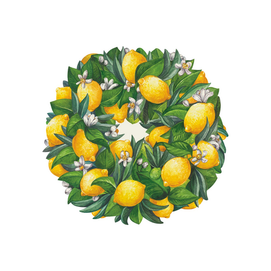 Hester & Cook - Placemat - Die Cut Lemon Wreath - Findlay Rowe Designs