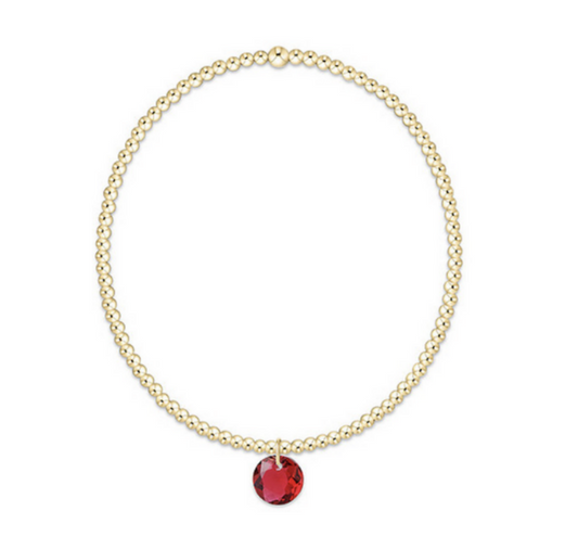Enewton - Classic Gold 2mm Bracelet - Reflection Small Charm - July - Findlay Rowe Designs
