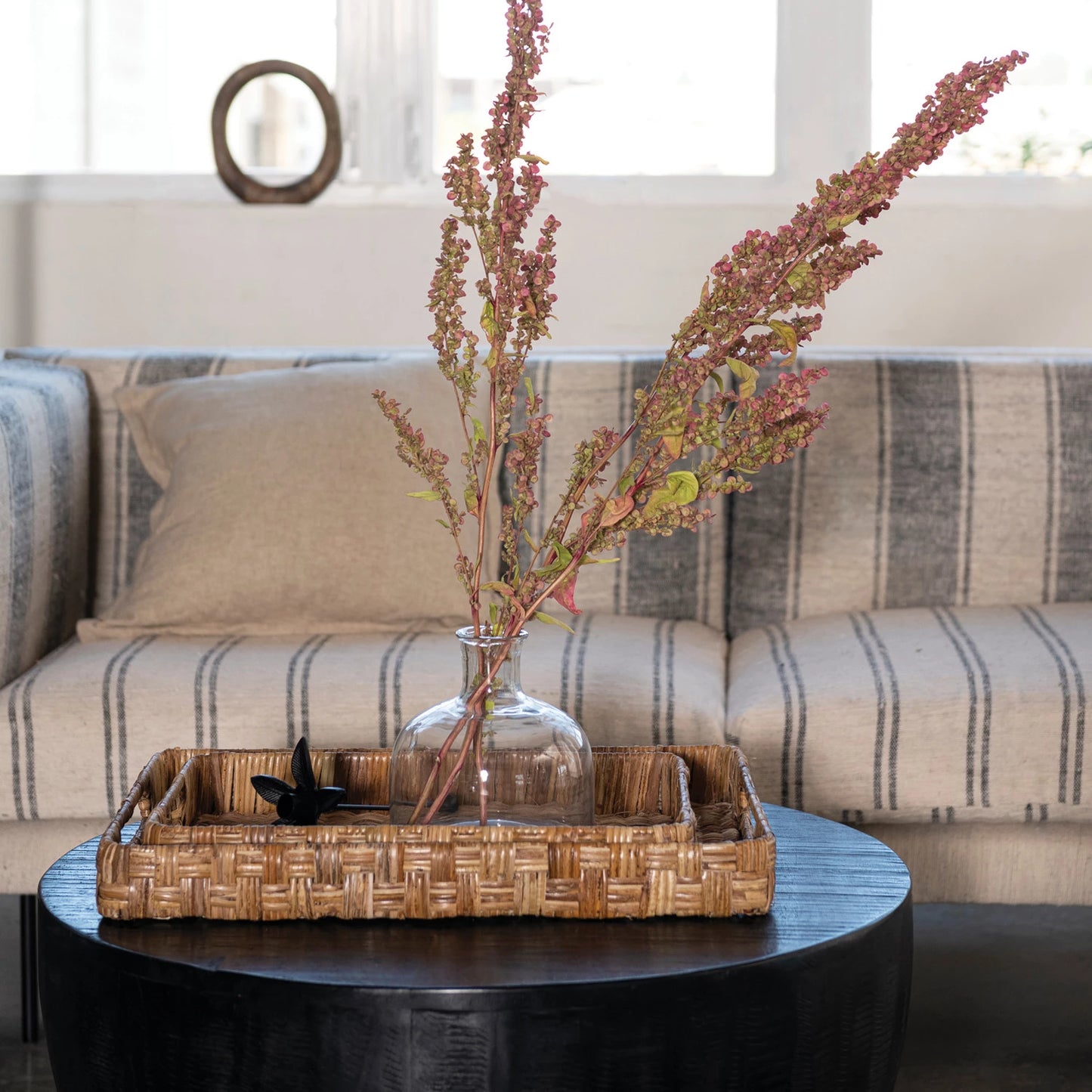 Hand-Woven Rattan Trays with Handles - Findlay Rowe Designs