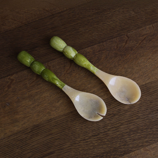 Beatriz Ball - Salad Servers - Resin Rio Bubble - Green - Findlay Rowe Designs
