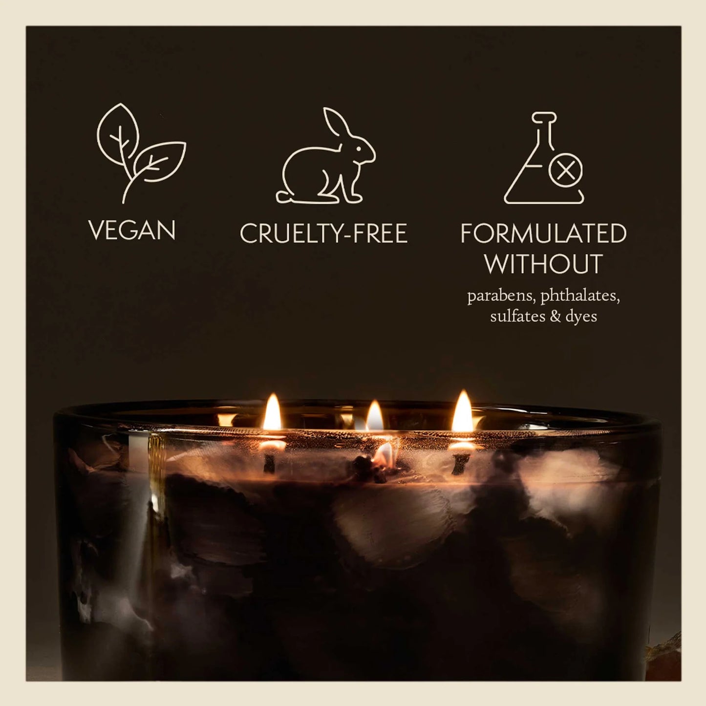 Thymes - 3-Wick Poured Candle - Noir Woods