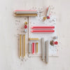 Candle - Taper - Gift Package Shape - Set of 2 - Pink Red