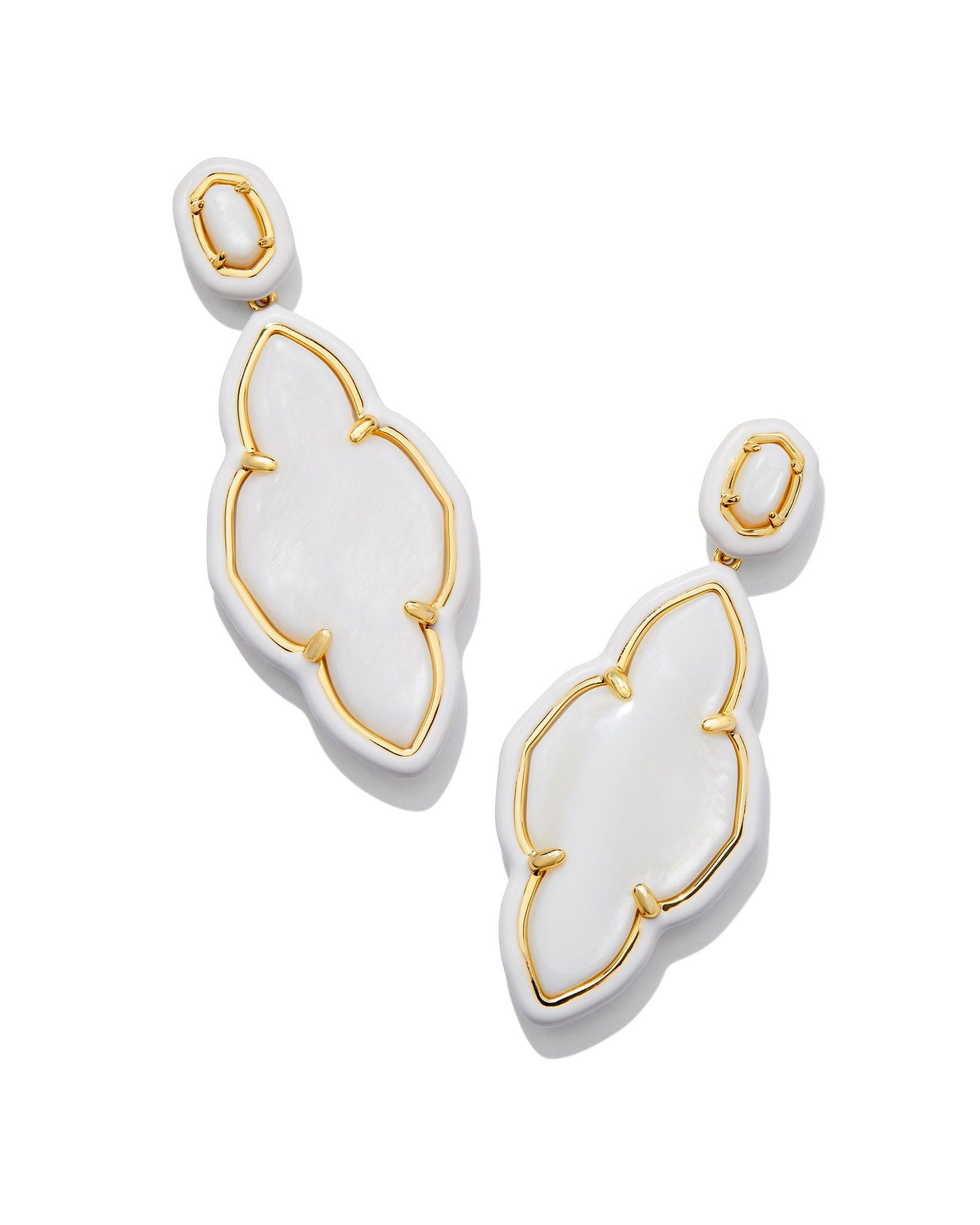 Kendra Scott - Earring - Abbie Enamel Frame Statement - Mother Of Pear - Findlay Rowe Designs