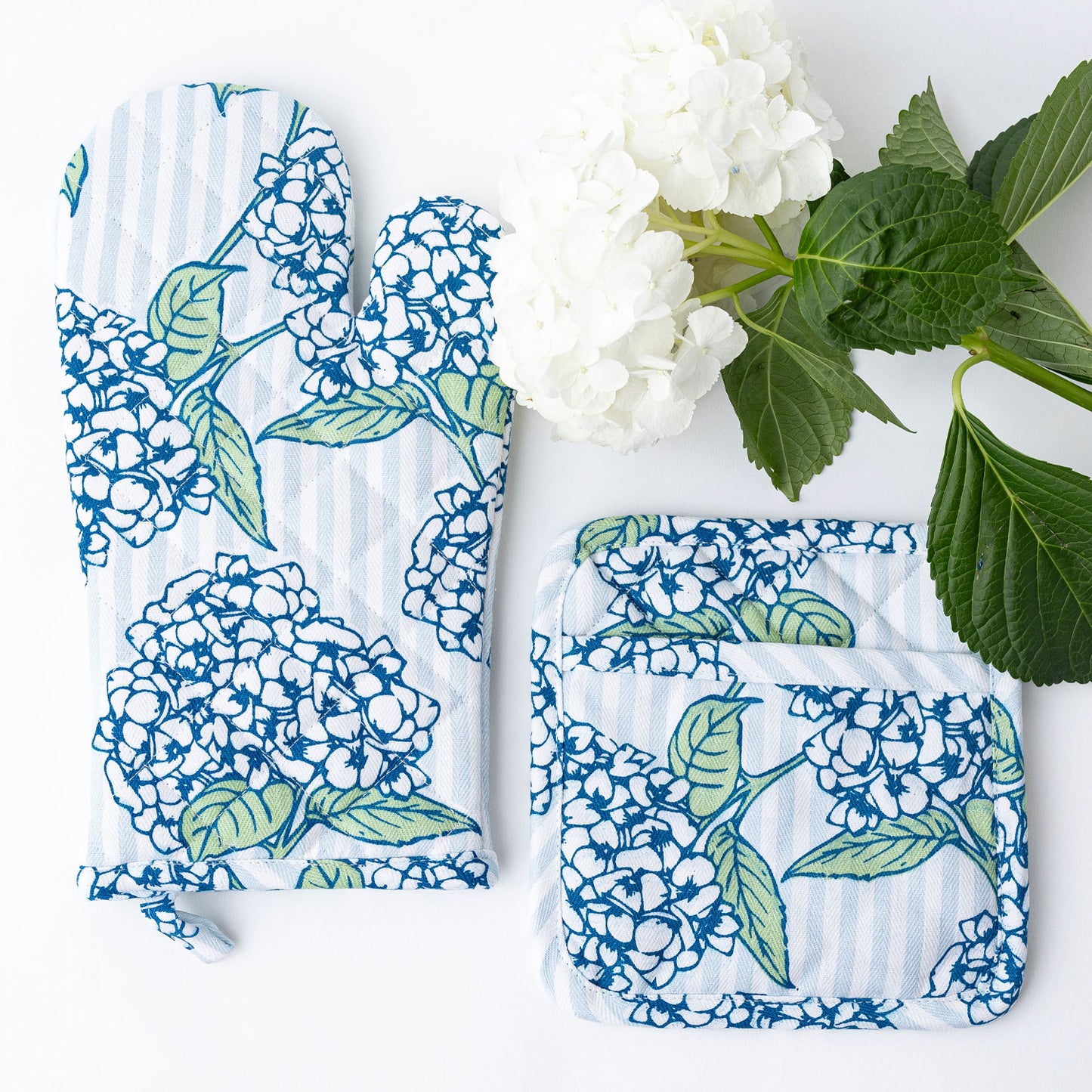 Oven Mitt Set - Hydrangea Stem - Findlay Rowe Designs