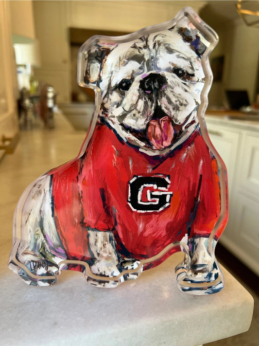 Lauren Dunn - Acrylic Art - Gameday Bulldog - Red