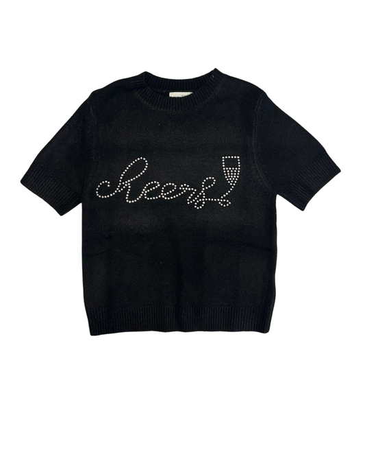 Sweater - Cheers Rhinestone - Black