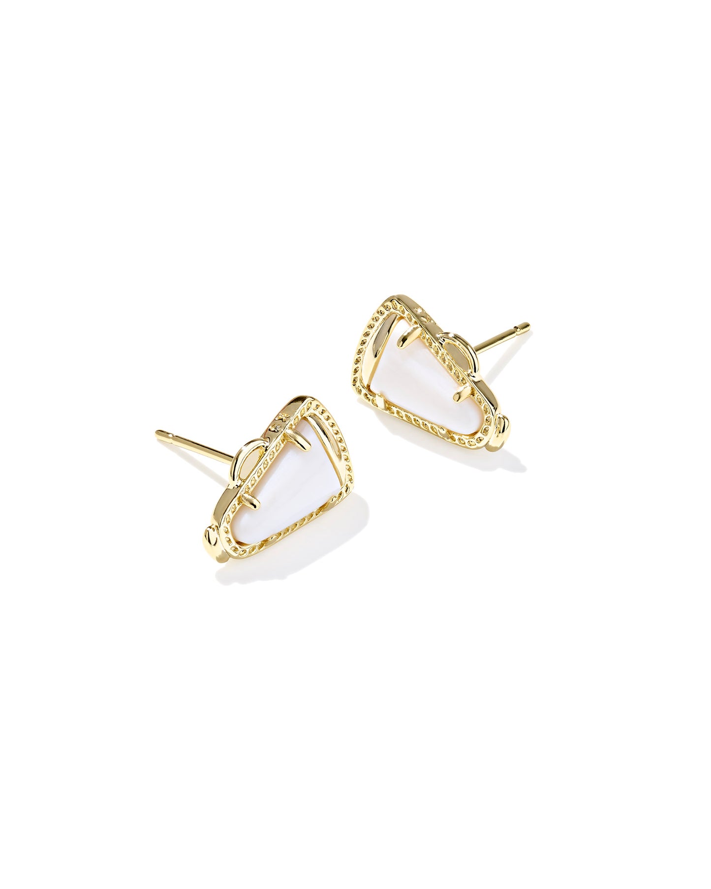 Kendra Scott - Earrings - Cheer Studs - Gold White Mother Of Pearl - Findlay Rowe Designs