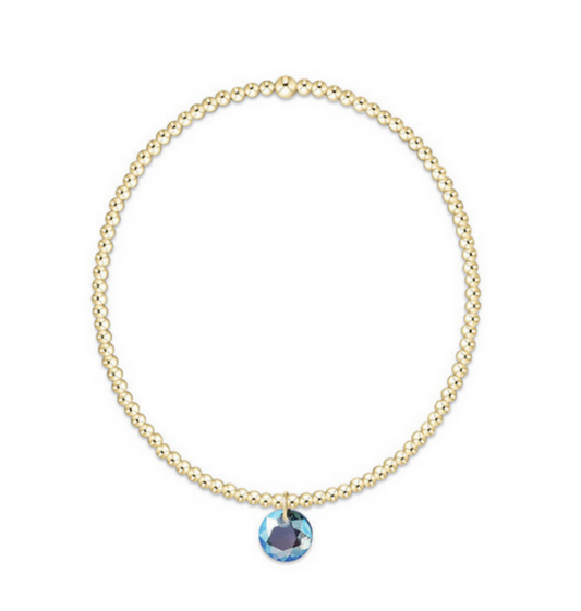 Enewton - Classic Gold 2mm Bracelet - Reflection Small Charm - March - Findlay Rowe Designs