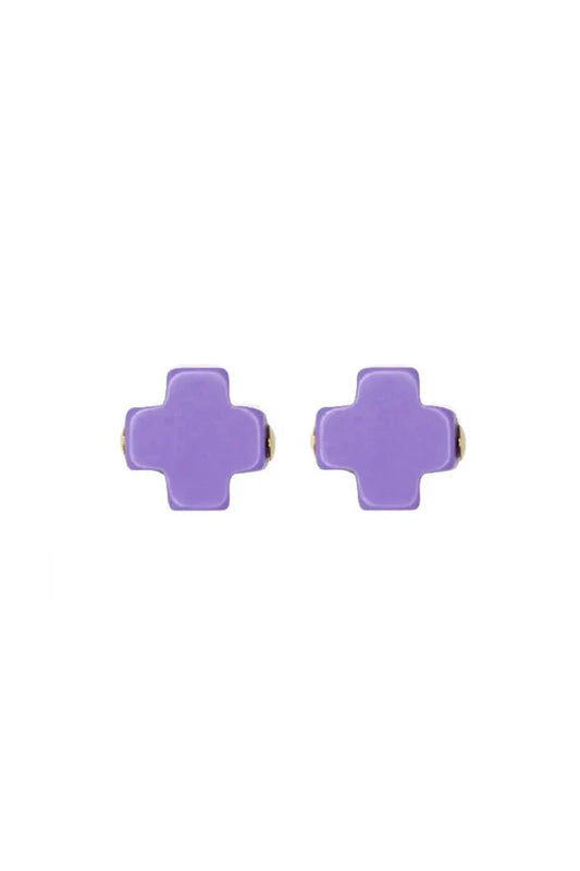 Enewton - Signature Cross Stud - Purple - Findlay Rowe Designs