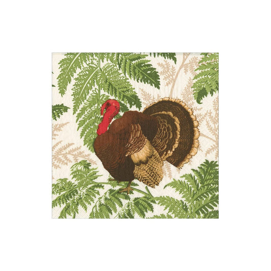 Caspari - Luncheon Napkins - Turkey Among Ferns