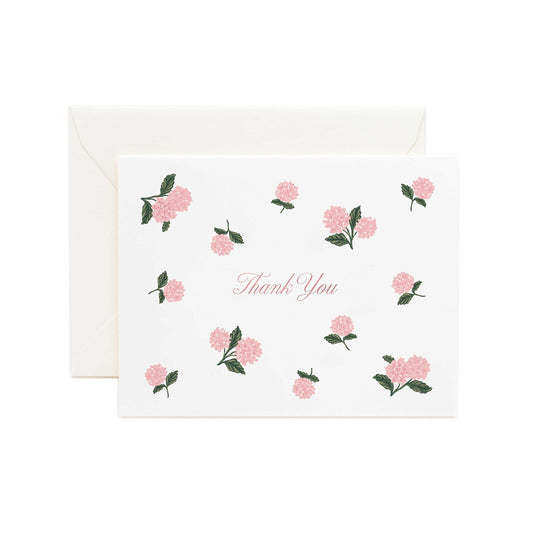 Rifle Paper Co - Thank You Card - Pink Hydrangea - Single Card - Findlay Rowe Designs