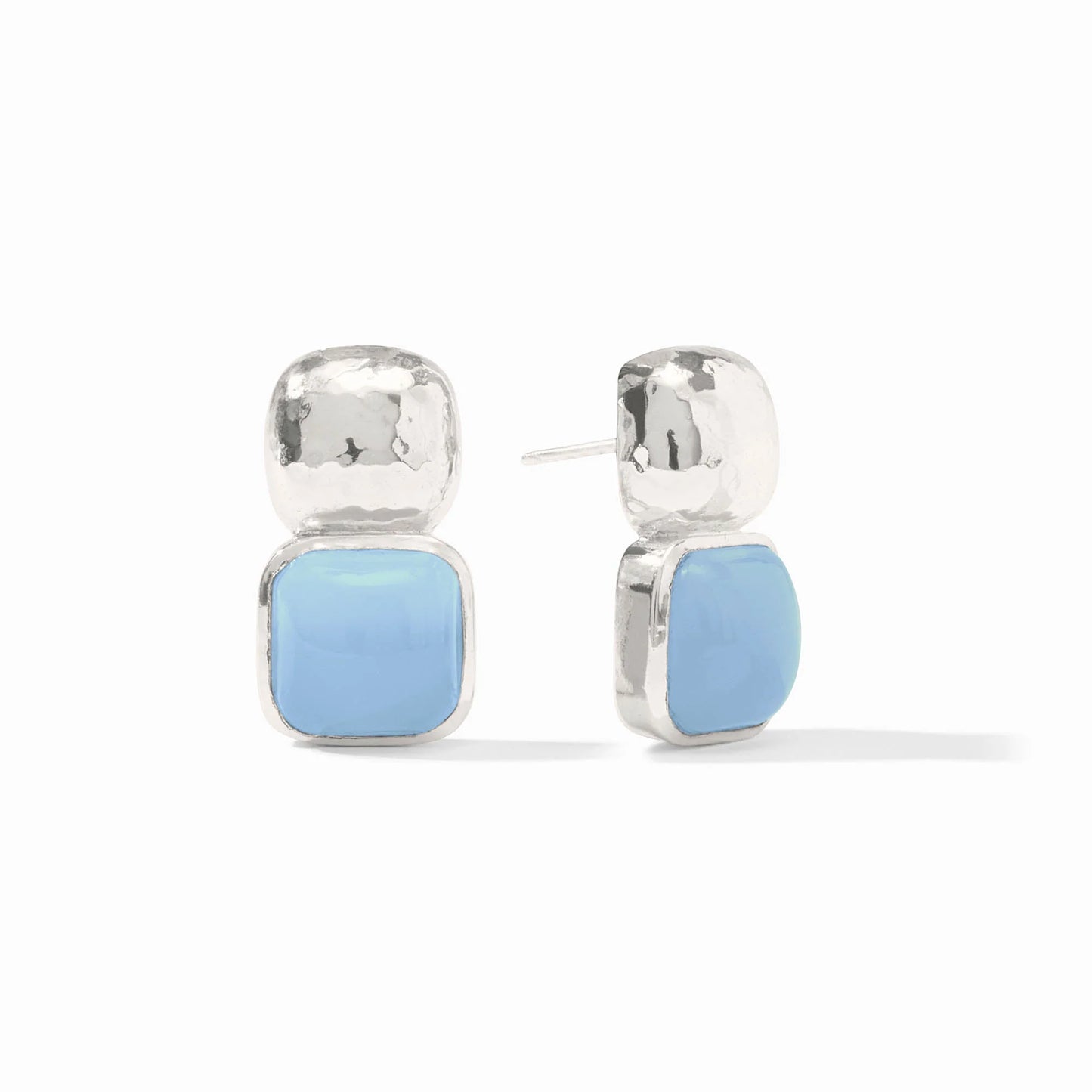 Julie Vos - Earring - Catalina - Chalcedony Blue - Silver