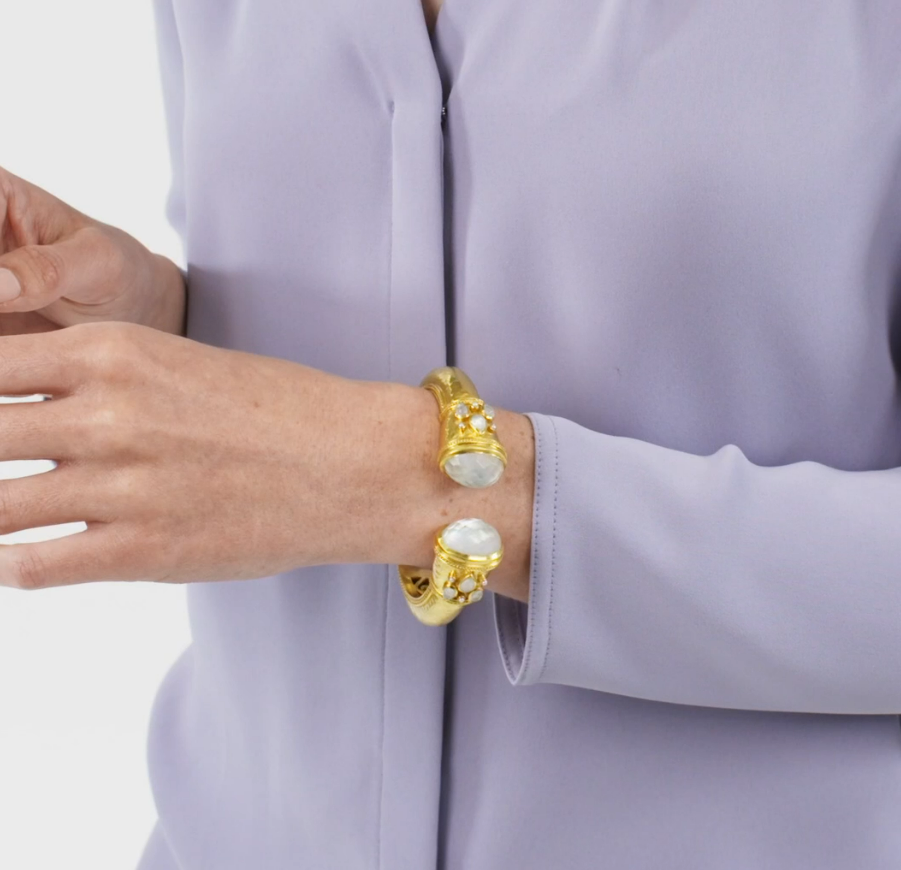 Julie Vos - Cannes Cuff - Iridescent Clear Crystal - Findlay Rowe Designs