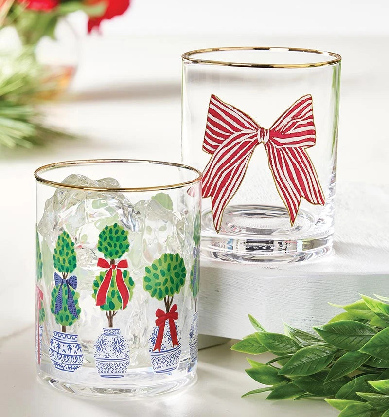 Double Old Fashioned Glass - Holiday Topiaries - Findlay Rowe Designs