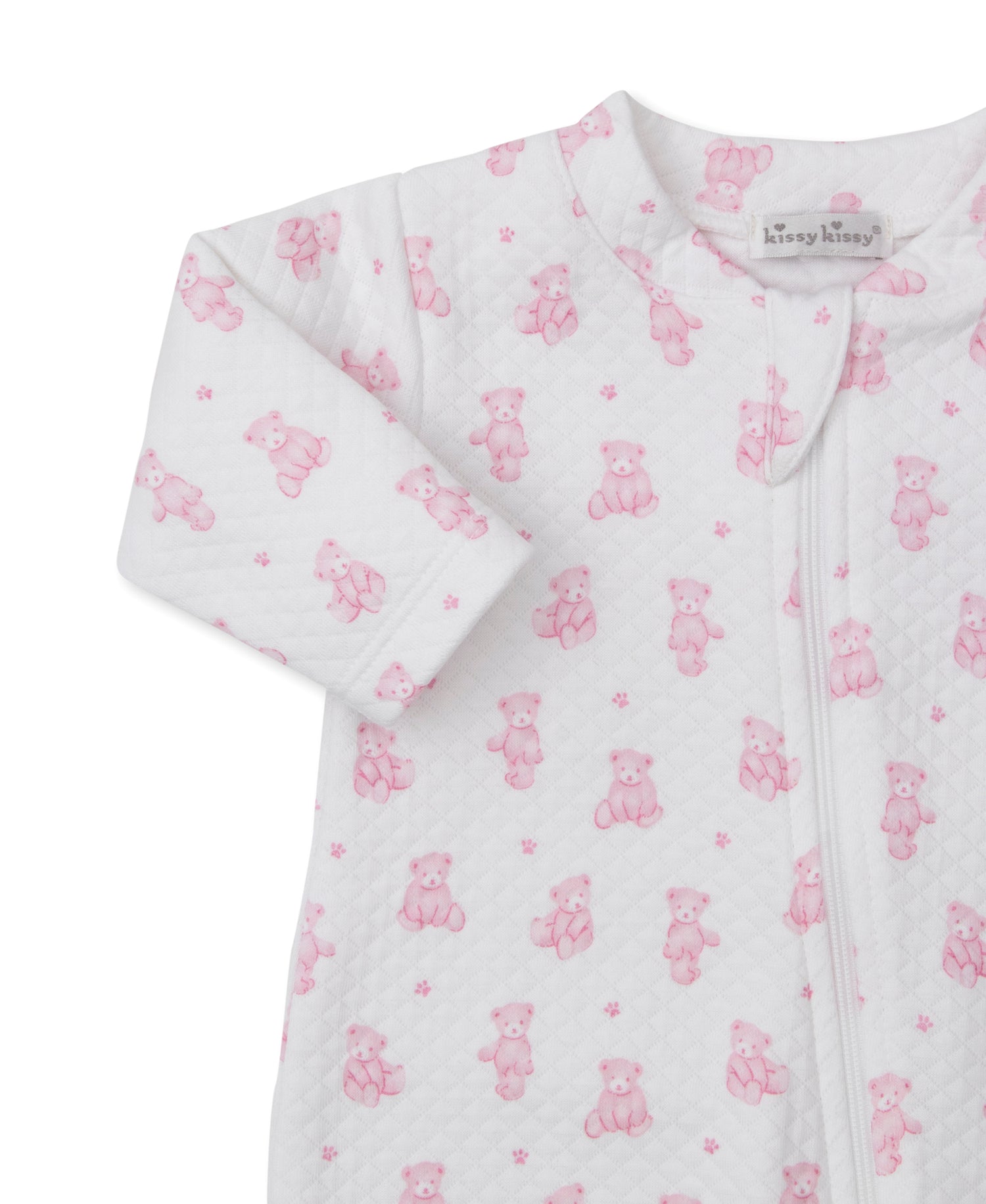 Kissy Kissy - Jacquard Zip Footie - Teddy Bear - Pink - Findlay Rowe Designs