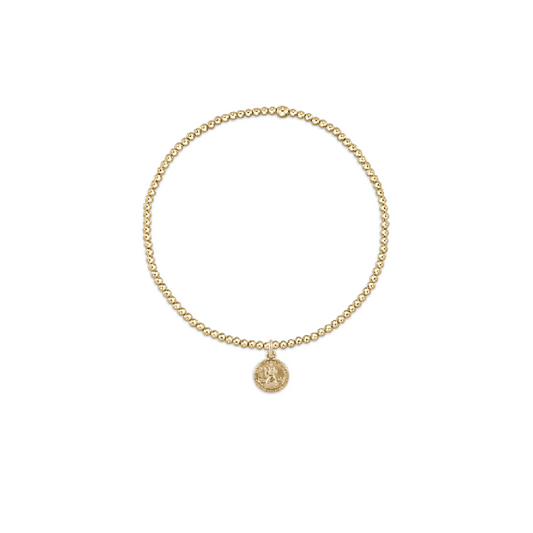 Enewton - Classic Gold 2mm Bead Bracelet - Protection Small Gold Disc - Findlay Rowe Designs
