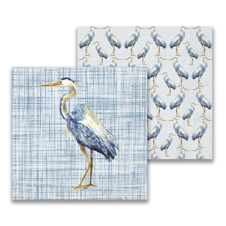 Cocktail Napkins - Blue Heron - Findlay Rowe Designs