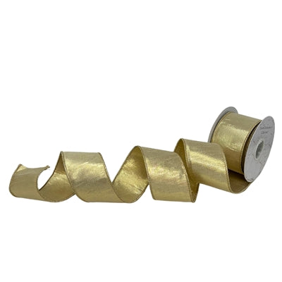 Decor Ribbon - 2.5in Metallic Gold