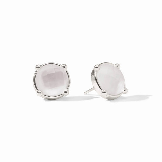 Julie Vos - Earrings - Honey Stud - Clear Crystal - Silver