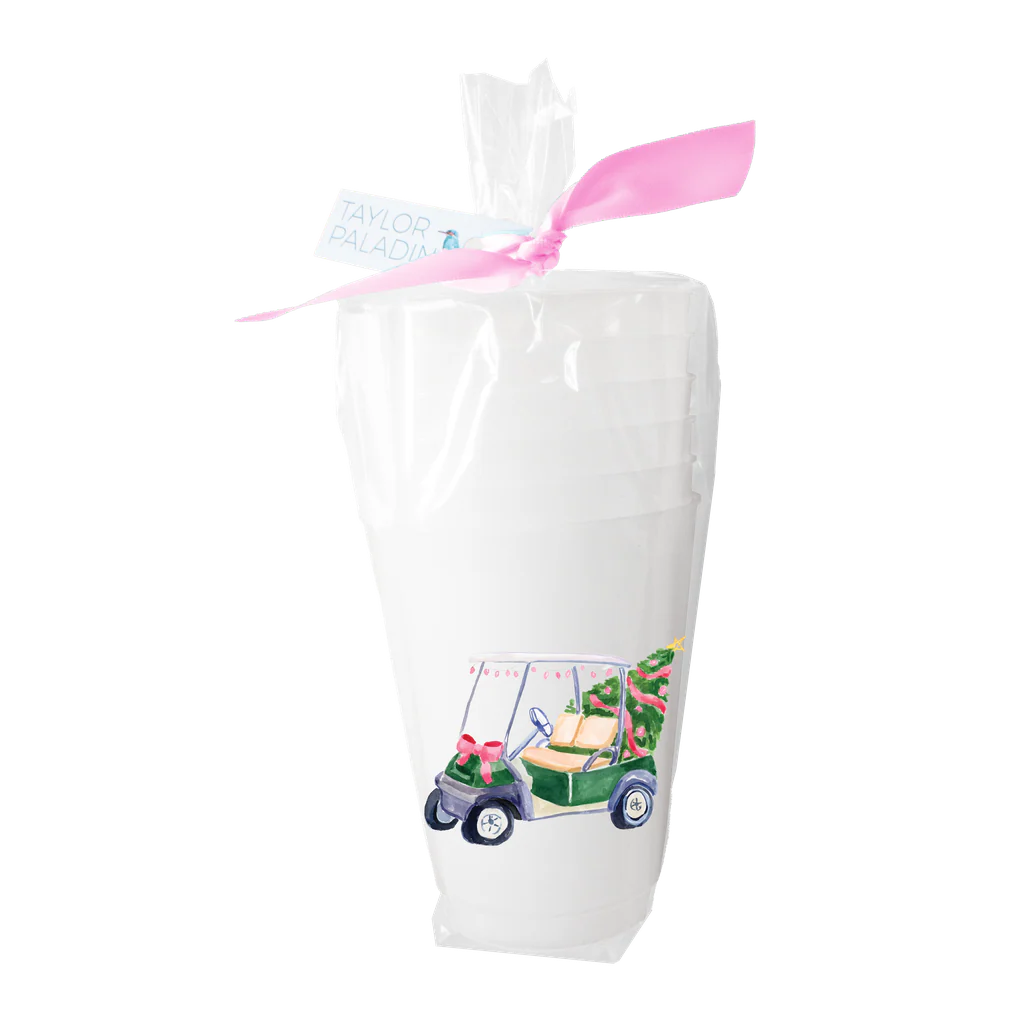 Taylor Paladino - Frosted Party Cups - Holiday Golf Cart - Set 6 - Findlay Rowe Designs