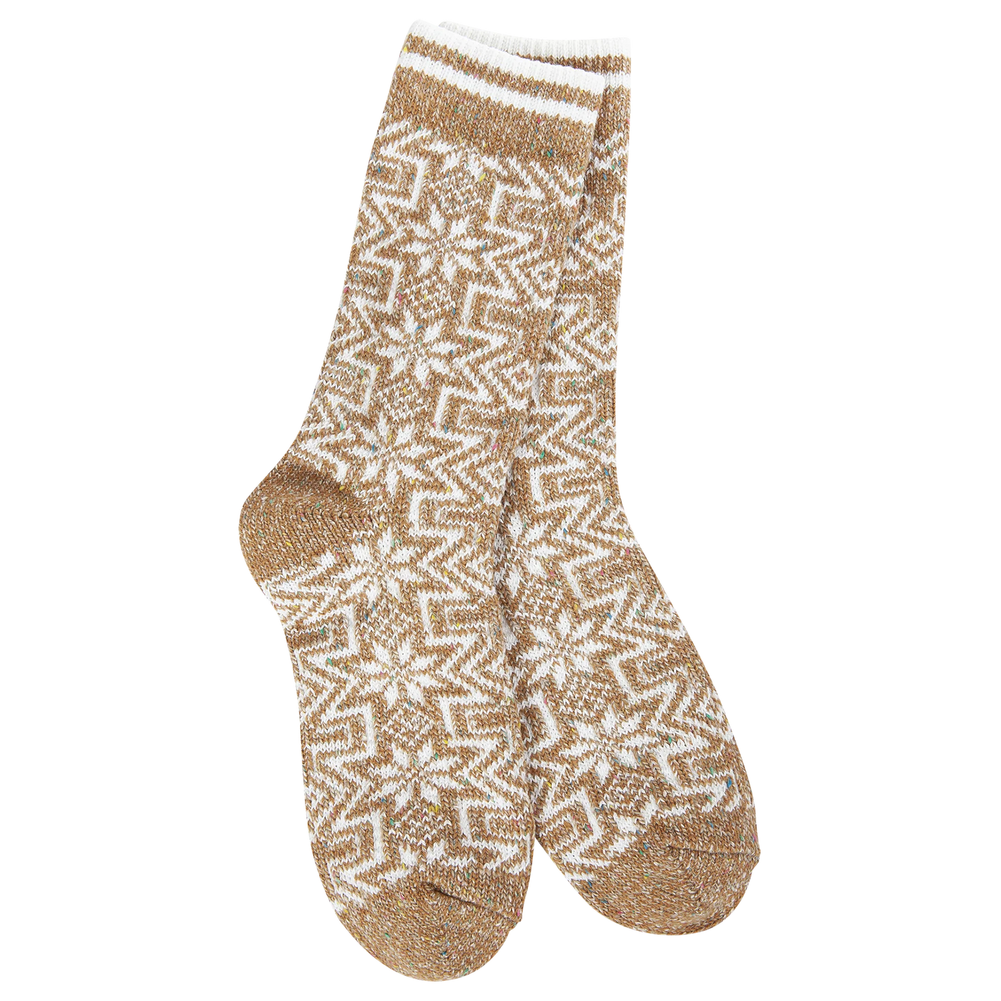 World's Softest Socks - Holiday Confetti Crew - Geometric Gingerbread