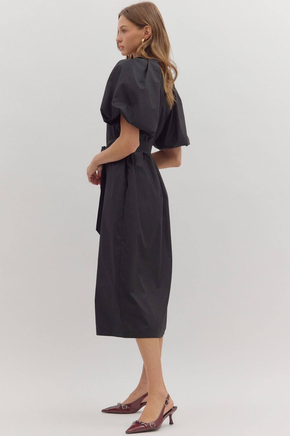 Entro - Dress - Solid Zip Front - Black