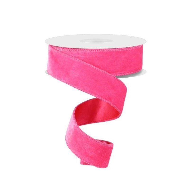 A&B Floral - Ribbon - 1.5in Velvet - Hot Pink