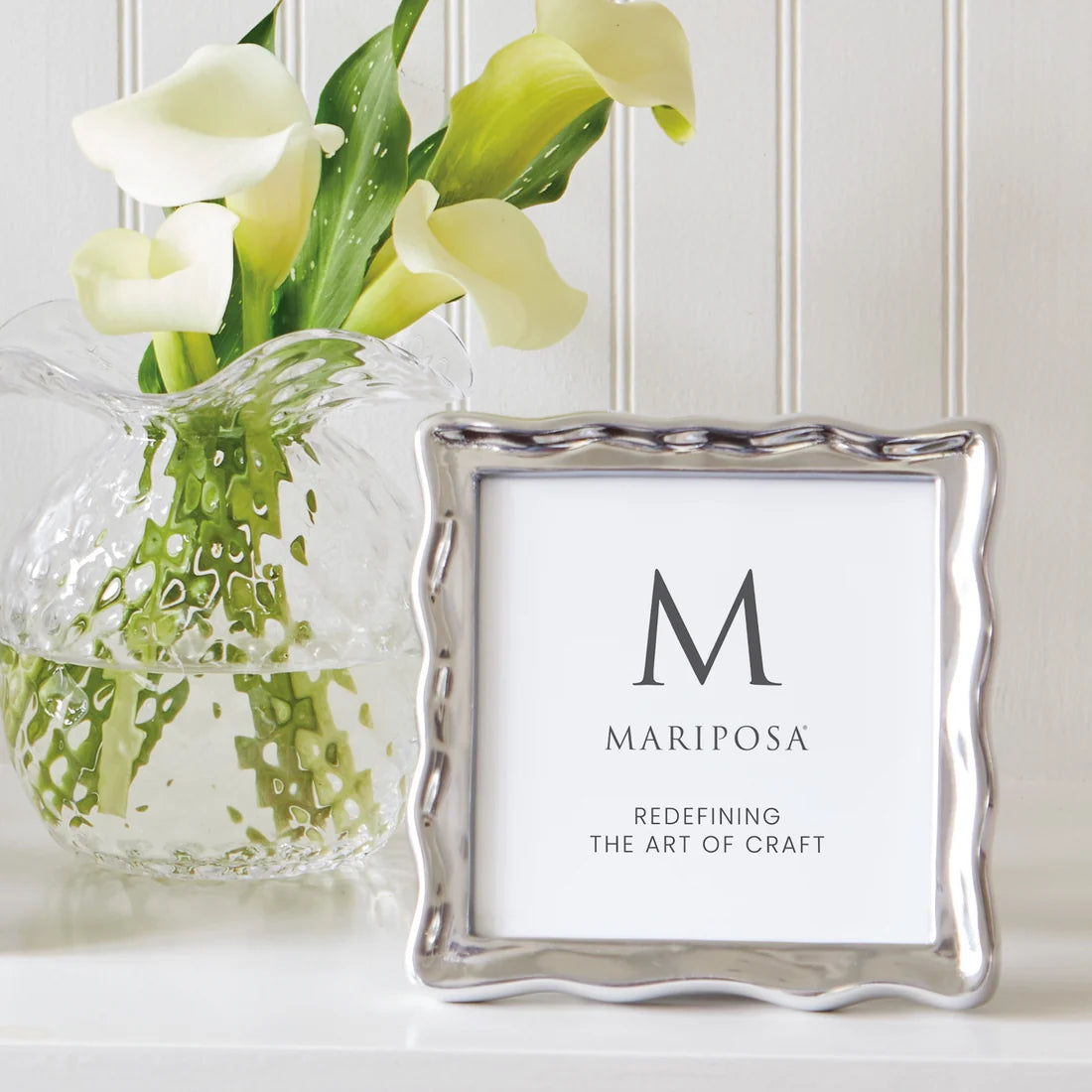 Mariposa - Frame - 4x4 Wavy - Silver Tone